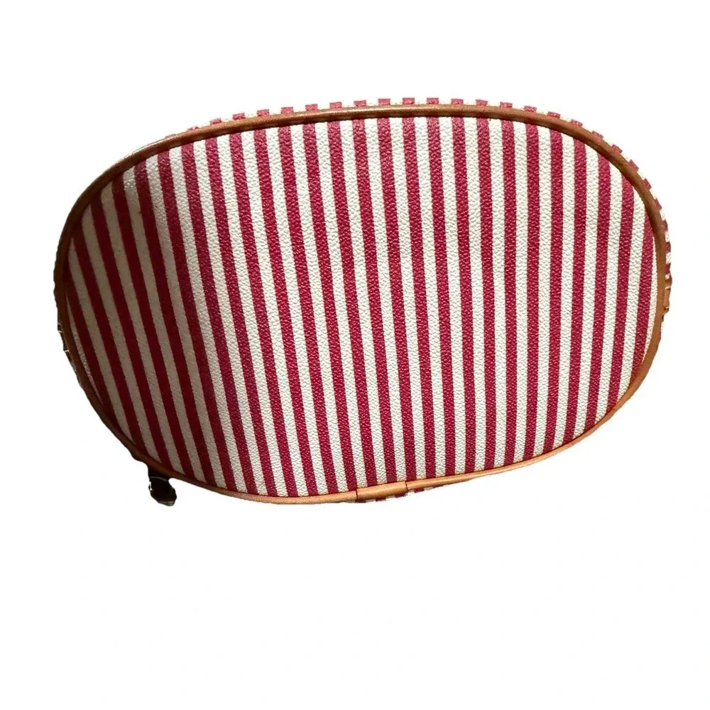 Dooney & Bourke Seaview Red‎ & White Stripe Coated Bucket Hobo Purse